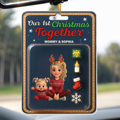 Our 1st Christmas Together With Reindeer Antlers And Ornaments