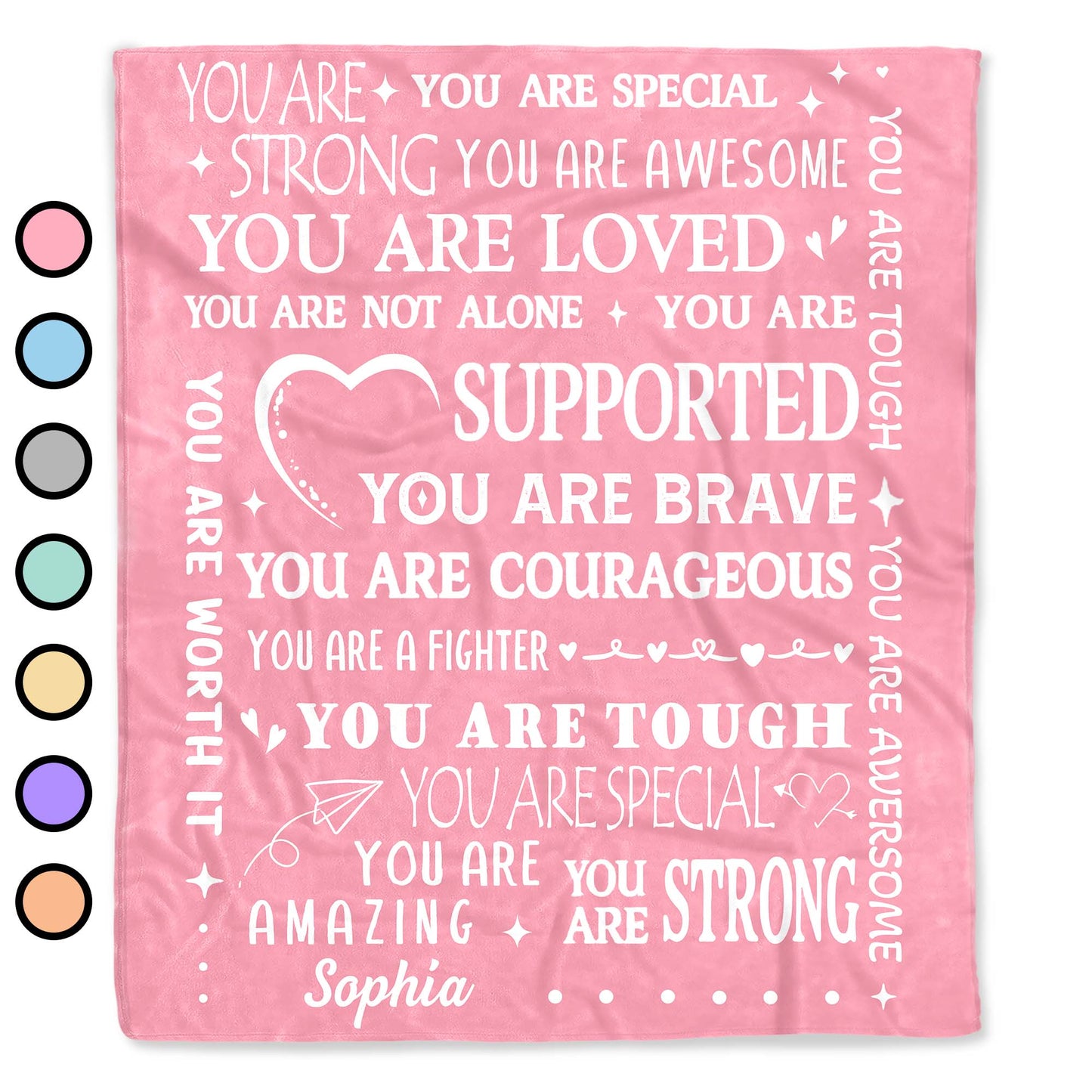 You Are Special And Strong, Inspirational Messages With Hearts