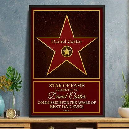 Star Of Fame Award For Best Dad Ever