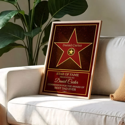 Star Of Fame Award For Best Dad Ever