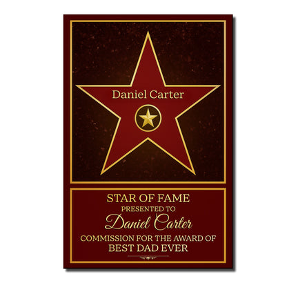 Star Of Fame Award For Best Dad Ever