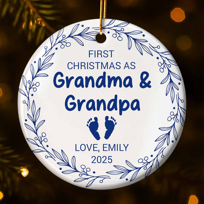 First Christmas As Grandma & Grandpa, Baby Footprints
