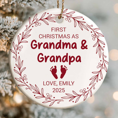 First Christmas As Grandma & Grandpa, Baby Footprints