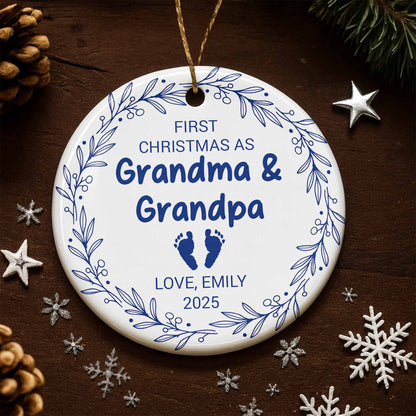 First Christmas As Grandma & Grandpa, Baby Footprints