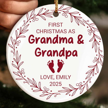 First Christmas As Grandma & Grandpa, Baby Footprints