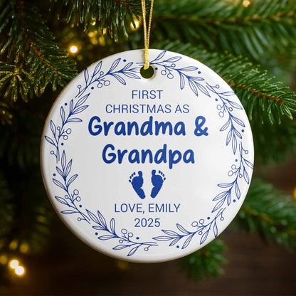 First Christmas As Grandma & Grandpa, Baby Footprints