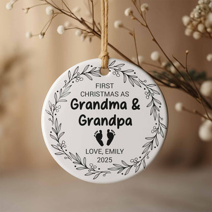 First Christmas As Grandma & Grandpa, Baby Footprints