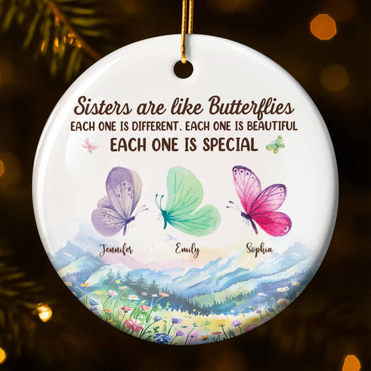 Sisters Are Like Butterflies, Each One Special with Floral and Butterfly Design