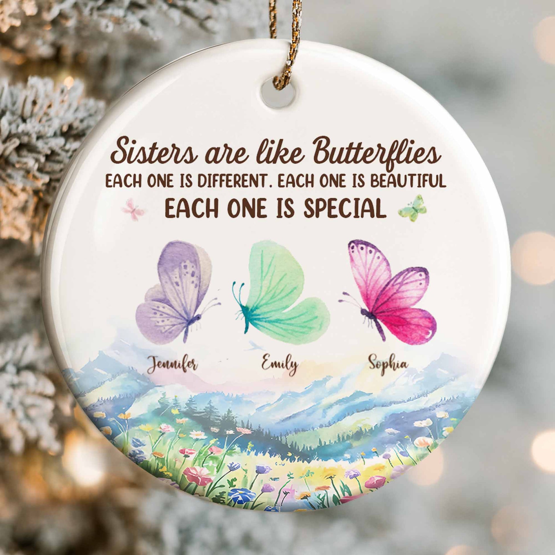 Sisters Are Like Butterflies, Each One Special with Floral and Butterfly Design