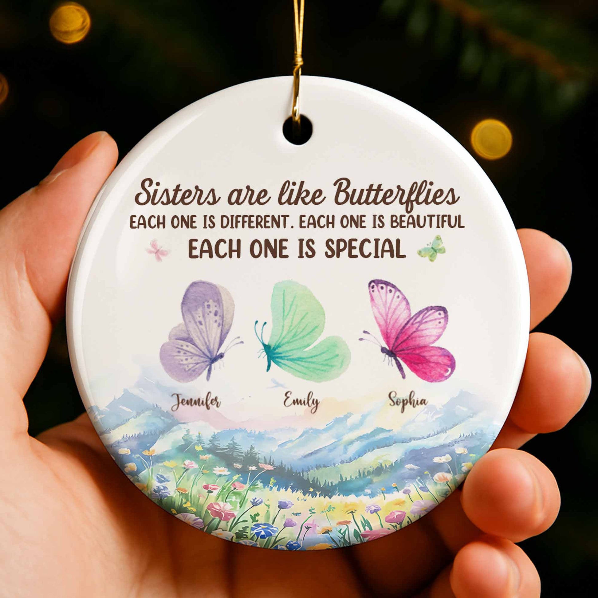Sisters Are Like Butterflies, Each One Special with Floral and Butterfly Design