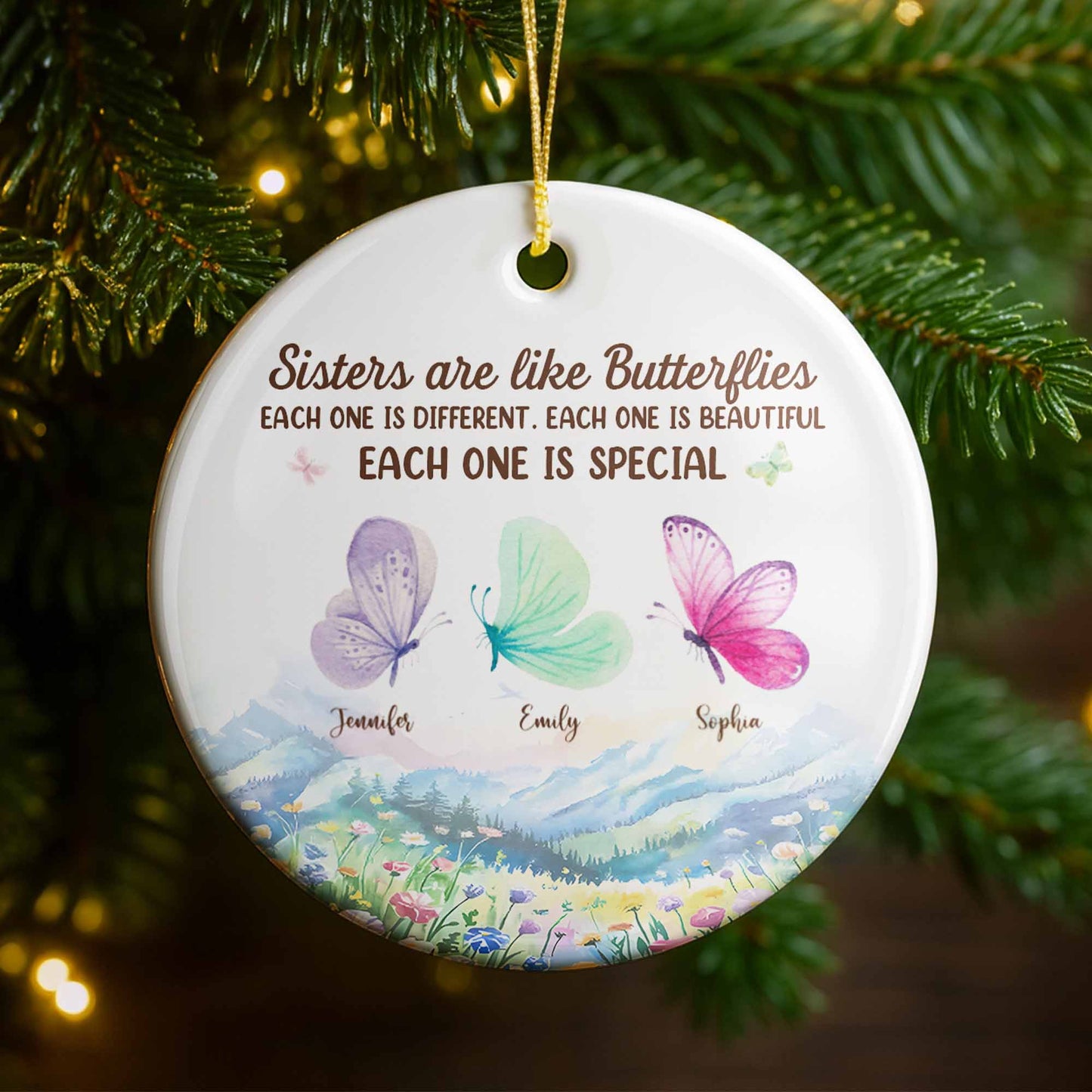 Sisters Are Like Butterflies, Each One Special with Floral and Butterfly Design