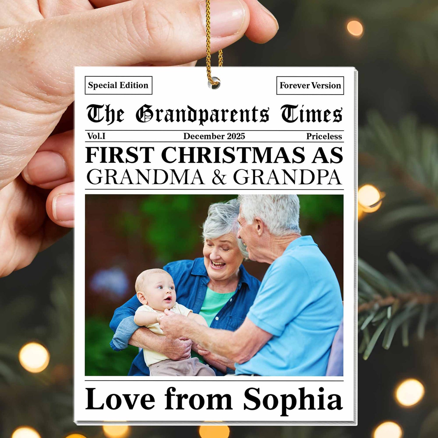 First Christmas As Grandma & Grandpa, Newspaper Design