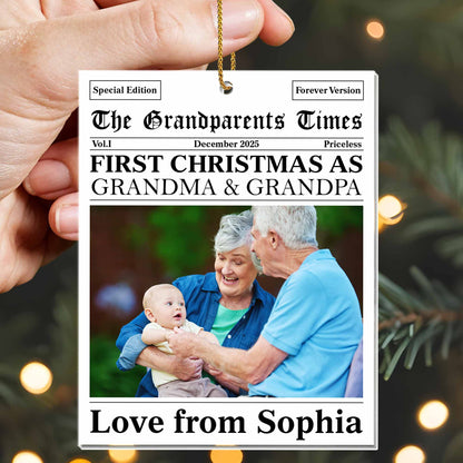 First Christmas As Grandma & Grandpa, Newspaper Design