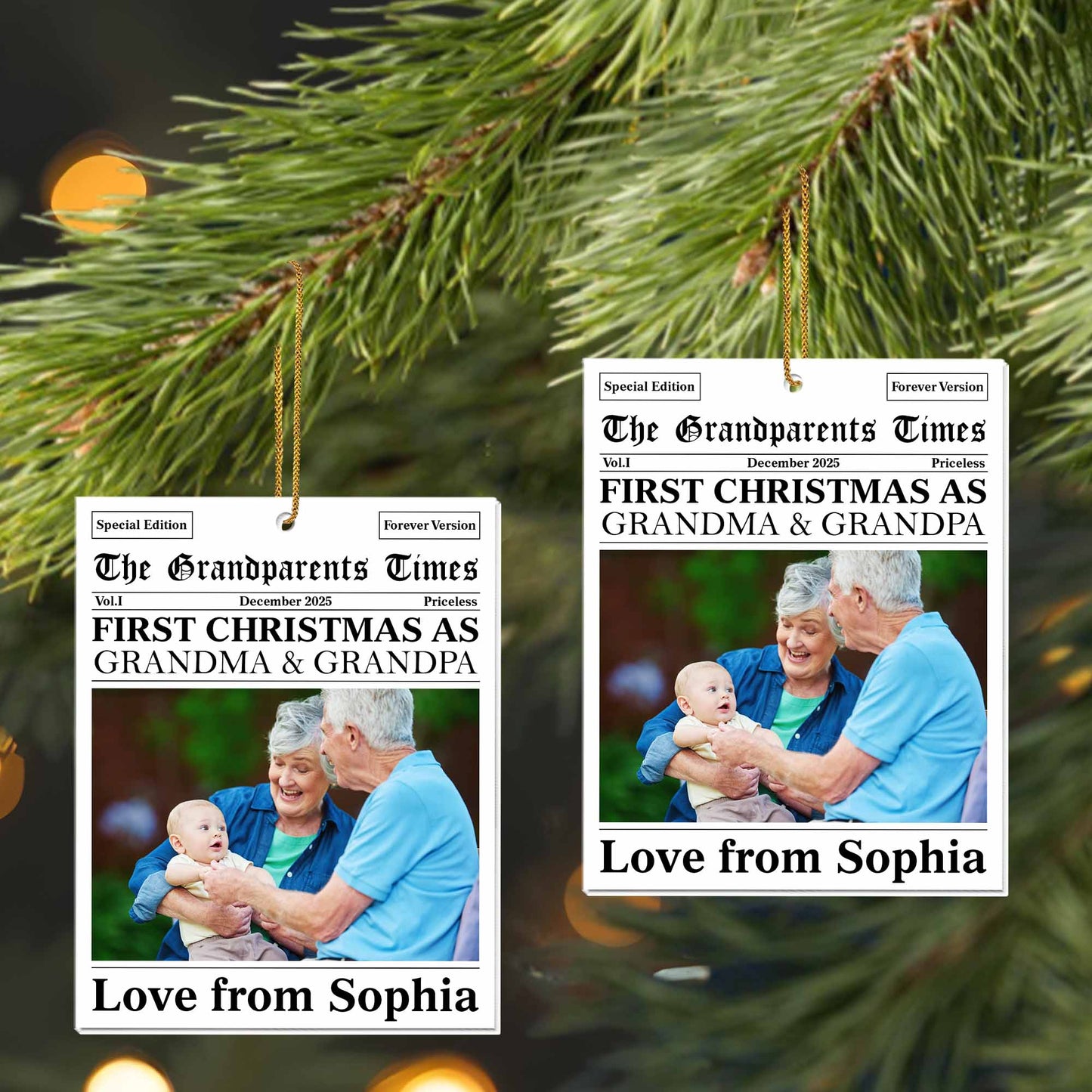 First Christmas As Grandma & Grandpa, Newspaper Design