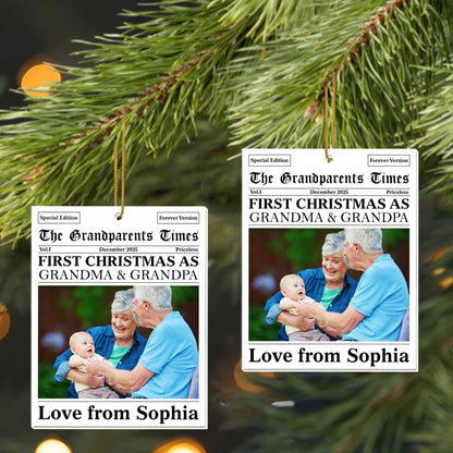First Christmas As Grandma & Grandpa, Newspaper Design