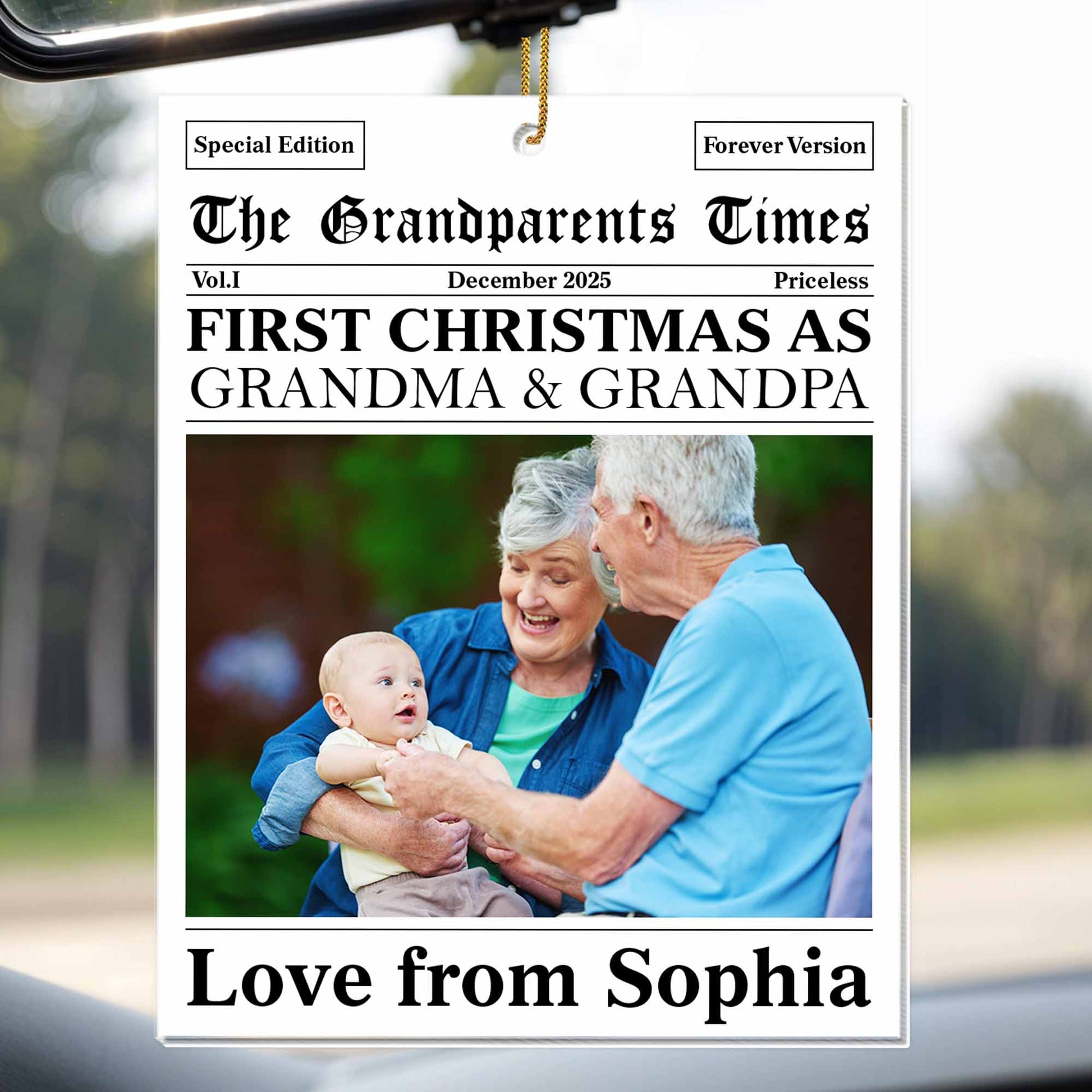 First Christmas As Grandma & Grandpa, Newspaper Design