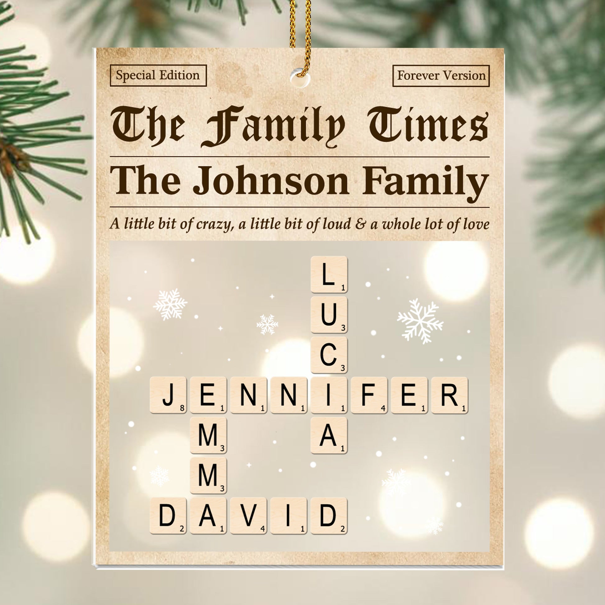 A Little Bit of Crazy & A Whole Lot of Love, Snowflakes, Scrabble Letters