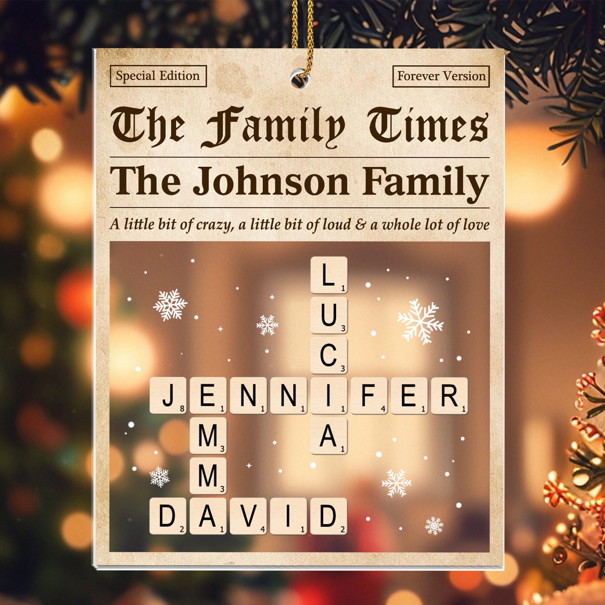 A Little Bit of Crazy & A Whole Lot of Love, Snowflakes, Scrabble Letters