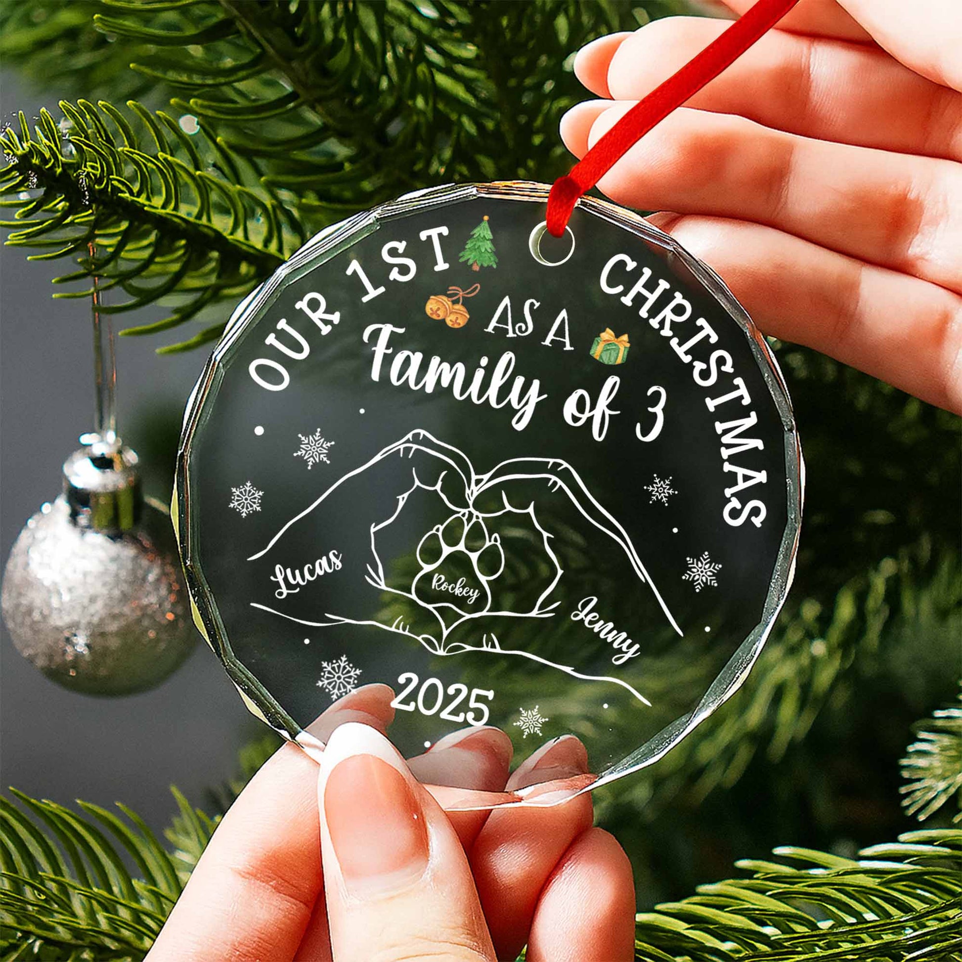 Our 1st Christmas As A Family of 3, With Hands and Paws