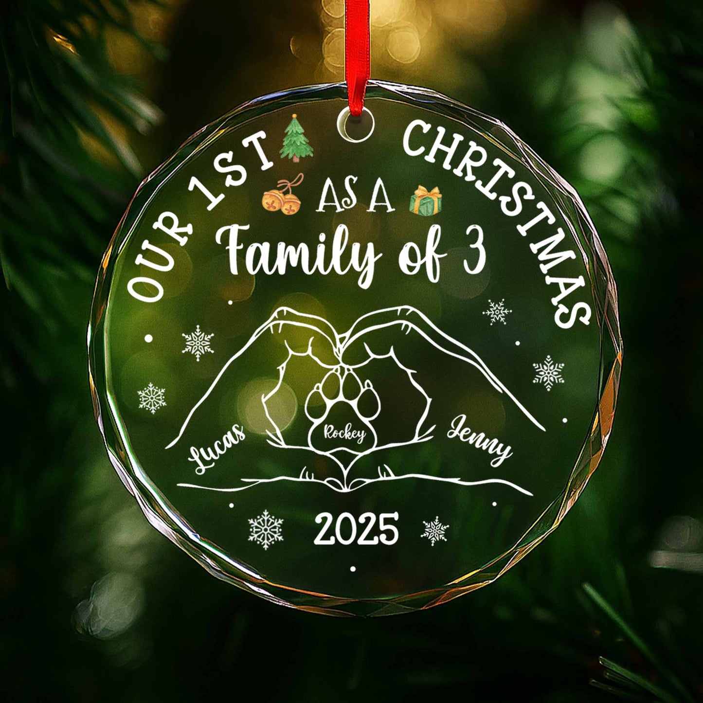 Our 1st Christmas As A Family of 3, With Hands and Paws