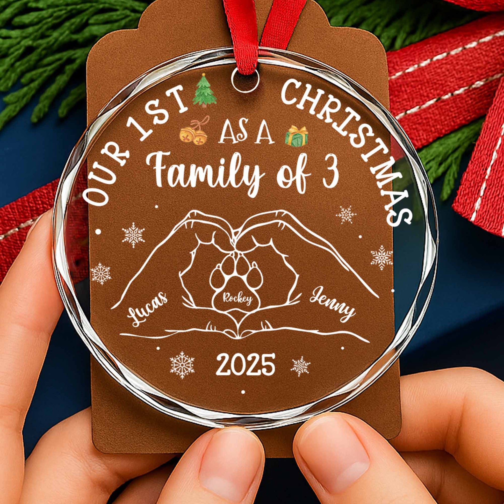 Our 1st Christmas As A Family of 3, With Hands and Paws