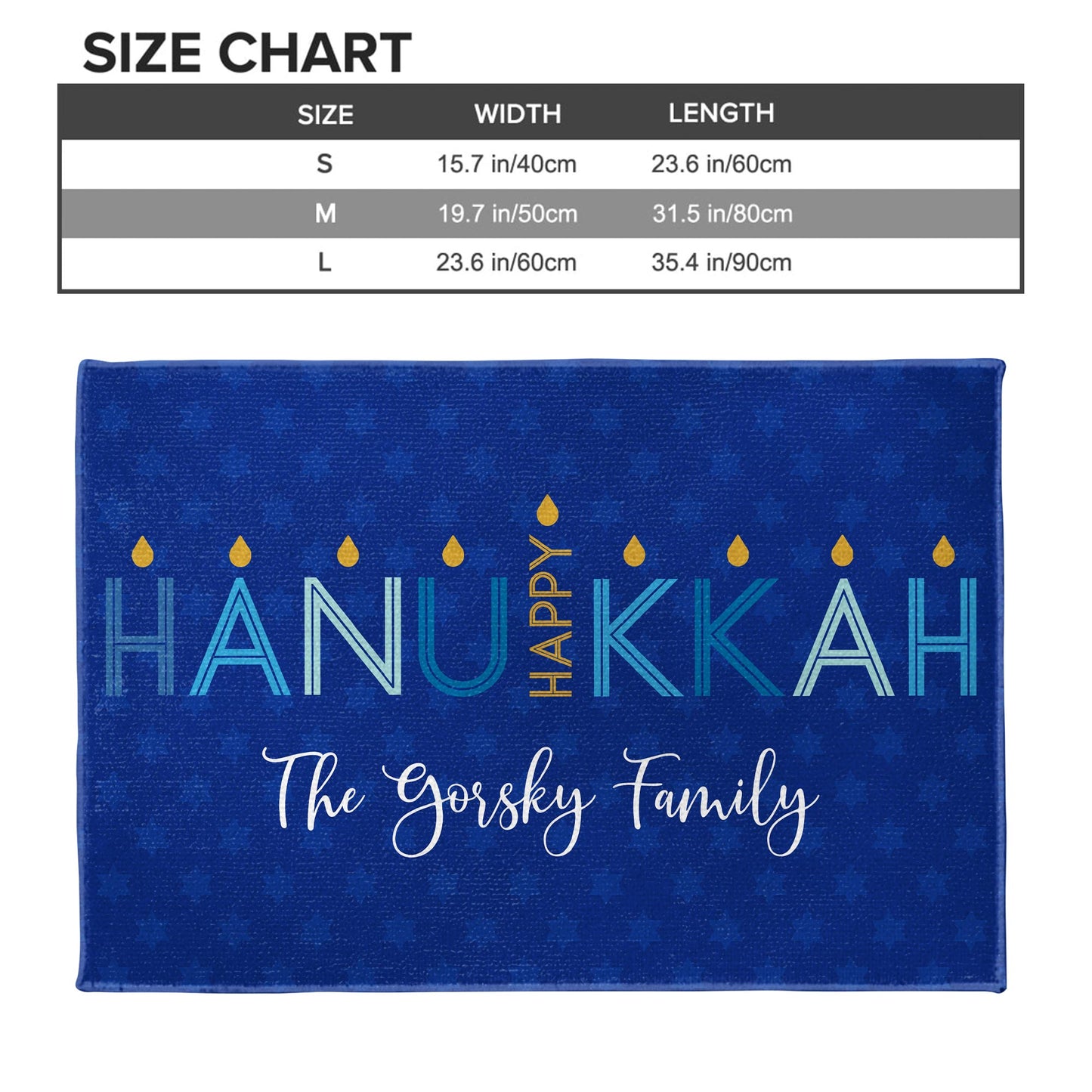 Happy Hanukkah Custom Doormat With Candles