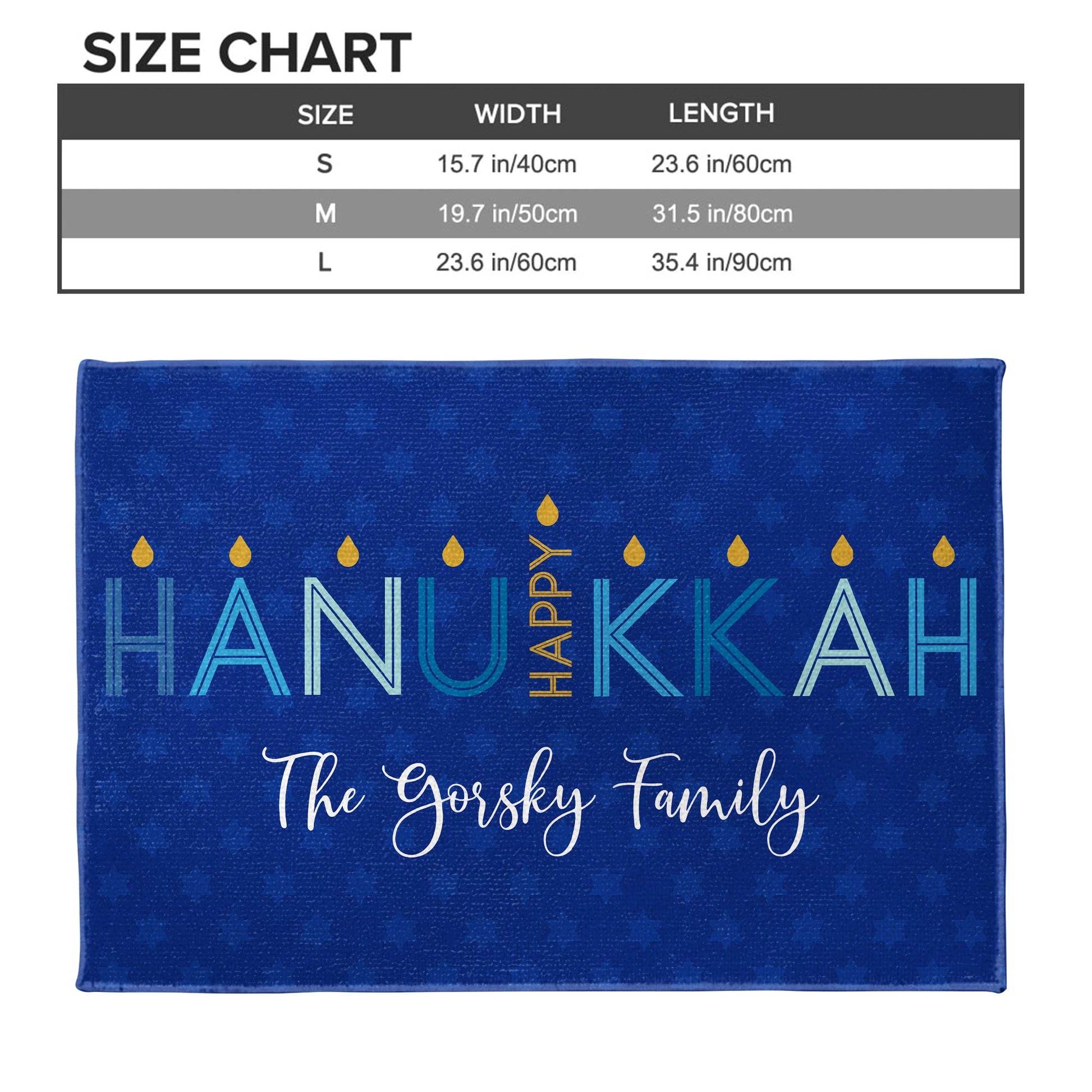 Happy Hanukkah Custom Doormat With Candles