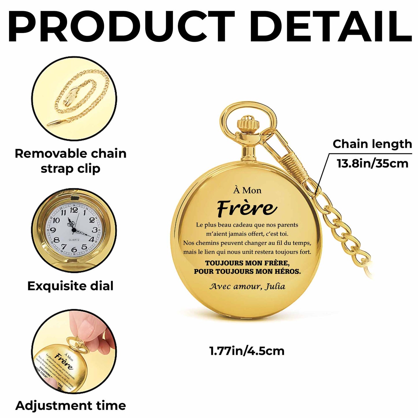 A Mon Frère, Elegant Pocket Watch