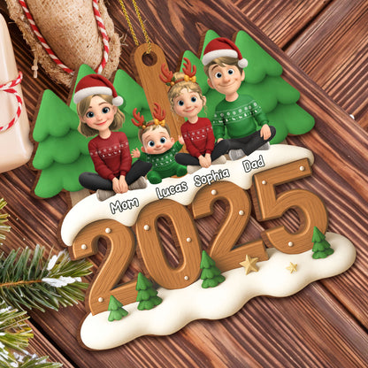 Celebrate Your Family This Holiday, Christmas Ornaments - Personalized Custom Wood Ornament, Custom Shaped - FAM615_WDO