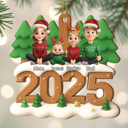 Celebrate Your Family This Holiday, Christmas Ornaments - Personalized Custom Wood Ornament, Custom Shaped - FAM615_WDO