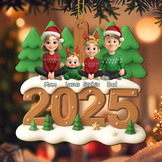 Celebrate Your Family This Holiday, Christmas Ornaments - Personalized Custom Wood Ornament, Custom Shaped - FAM615_WDO
