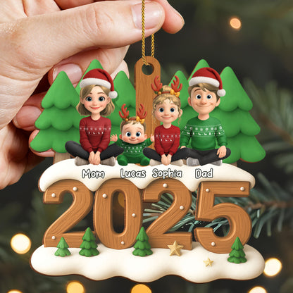 Celebrate Your Family This Holiday, Christmas Ornaments - Personalized Custom Wood Ornament, Custom Shaped - FAM615_WDO