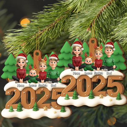 Celebrate Your Family This Holiday, Christmas Ornaments - Personalized Custom Wood Ornament, Custom Shaped - FAM615_WDO