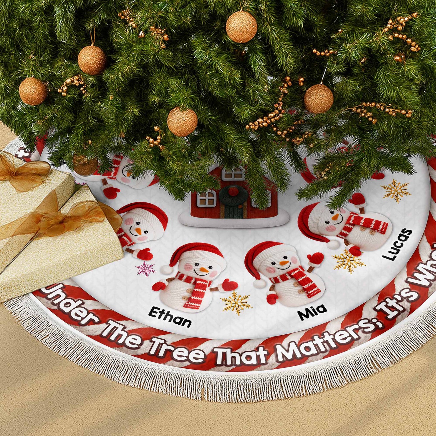 Under The Tree That Matters With Snowmen and Snowflakes