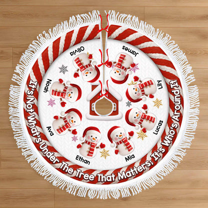 Under The Tree That Matters With Snowmen and Snowflakes