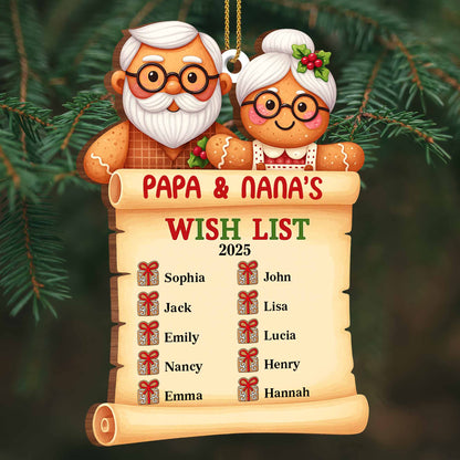 Papa & Nana's Wish List With Santa Figures And Holiday Gifts