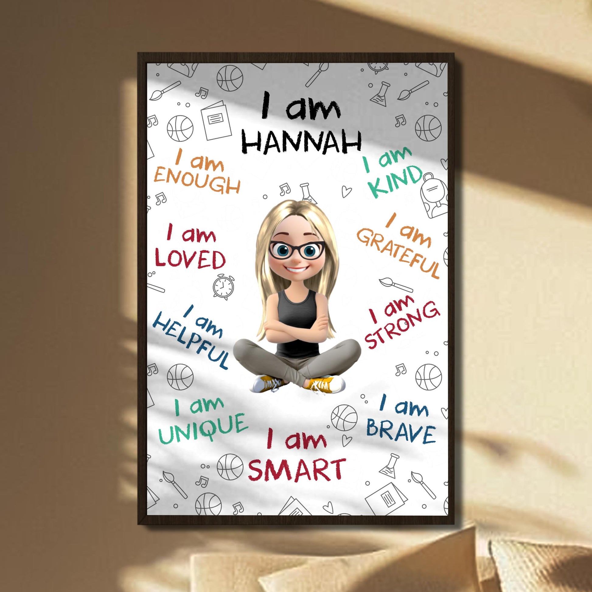 I Am Brave, Strong, Smart, Loved, Affirmation Poster