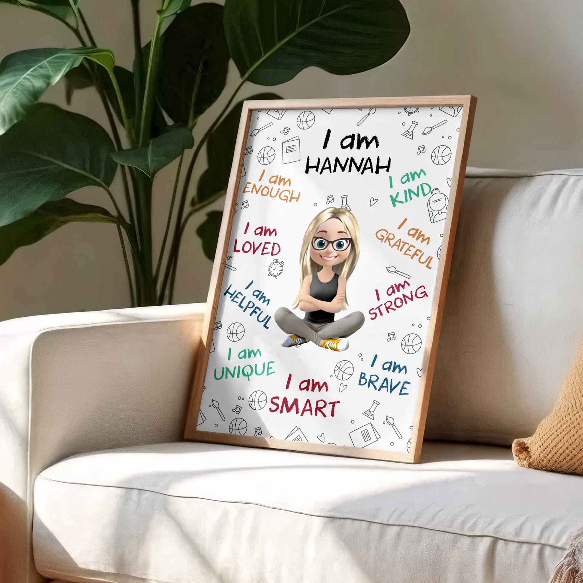I Am Brave, Strong, Smart, Loved, Affirmation Poster