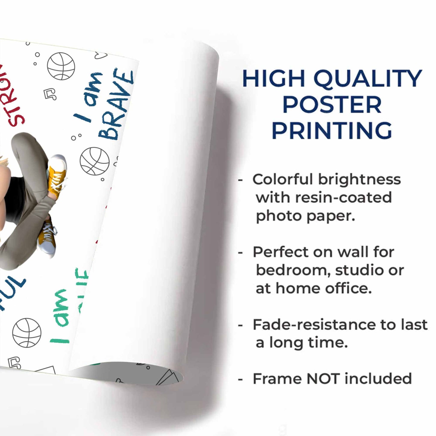 I Am Brave, Strong, Smart, Loved, Affirmation Poster