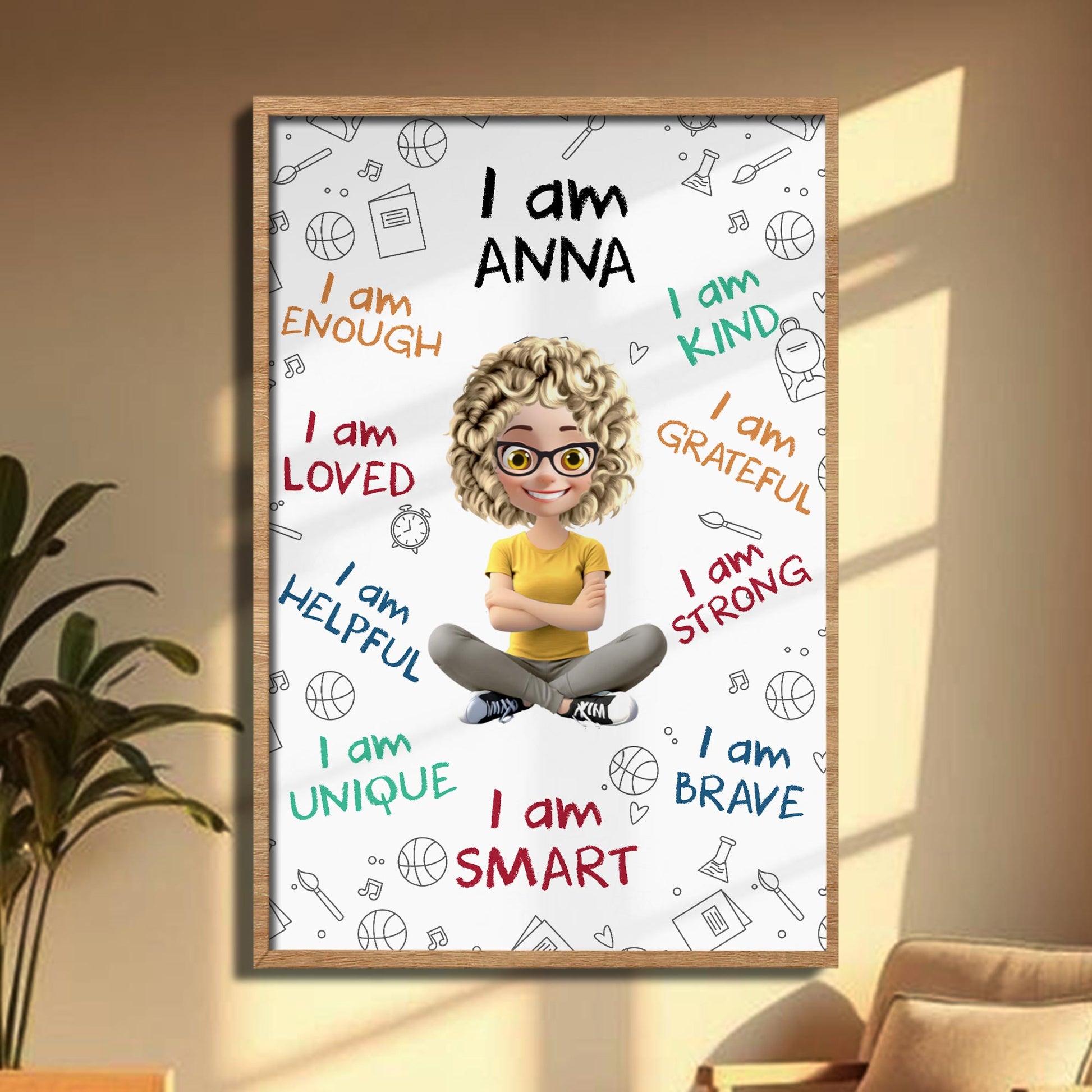 I Am Brave, Strong, Smart, Loved, Affirmation Poster
