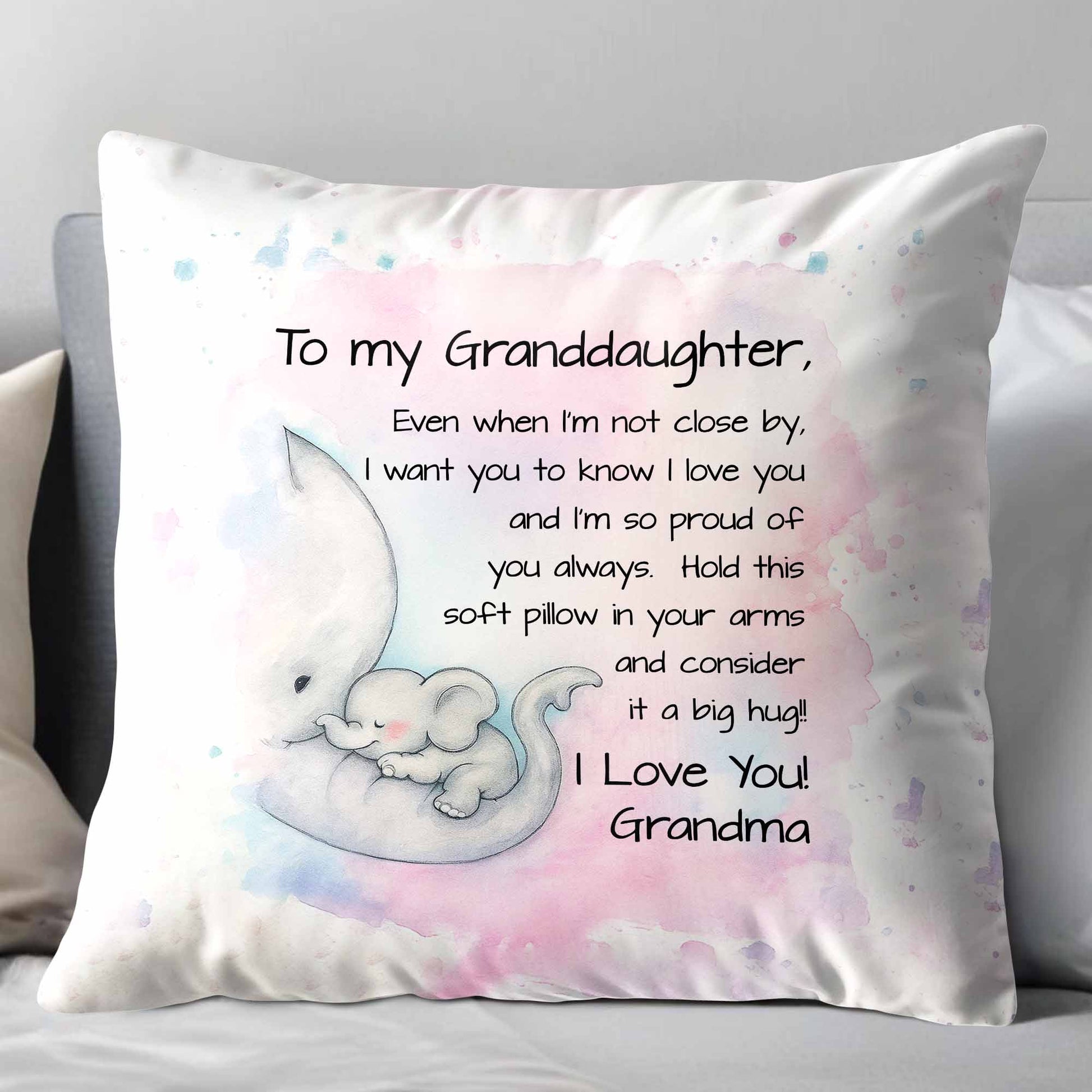 To My Granddaughter, Love and Hugs With Elephants