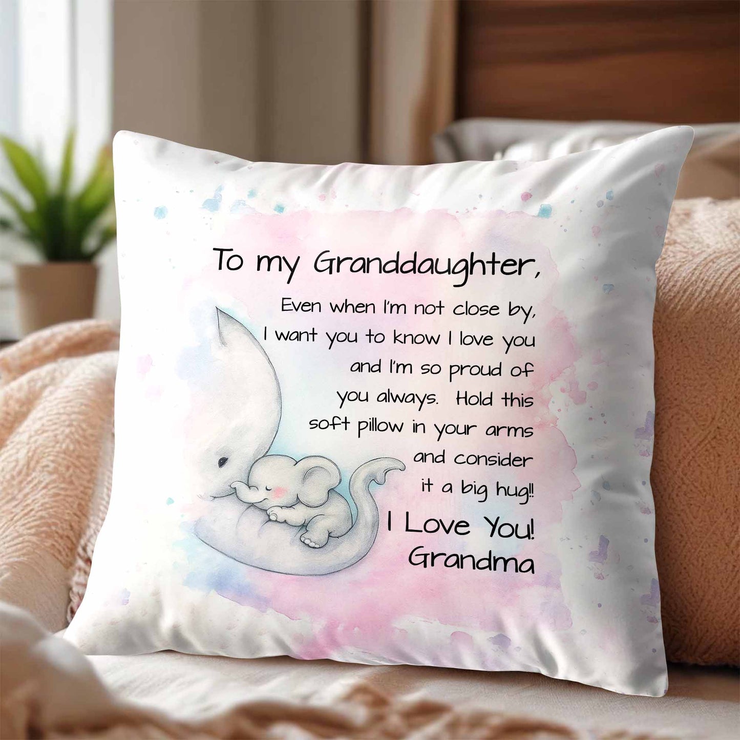 To My Granddaughter, Love and Hugs With Elephants