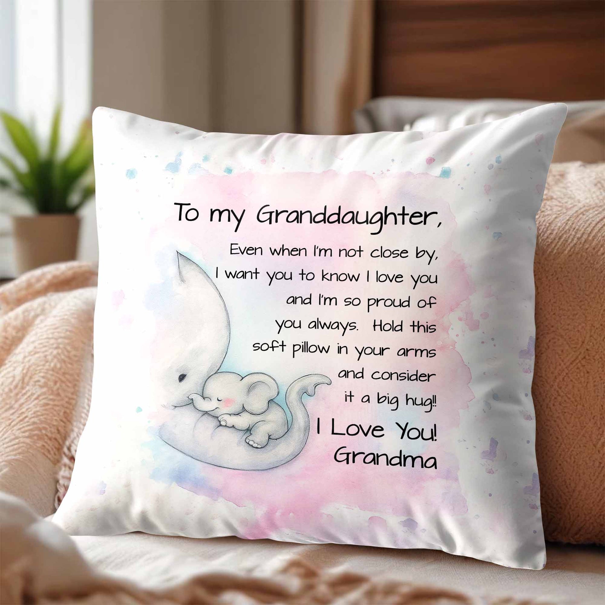 To My Granddaughter, Love and Hugs With Elephants