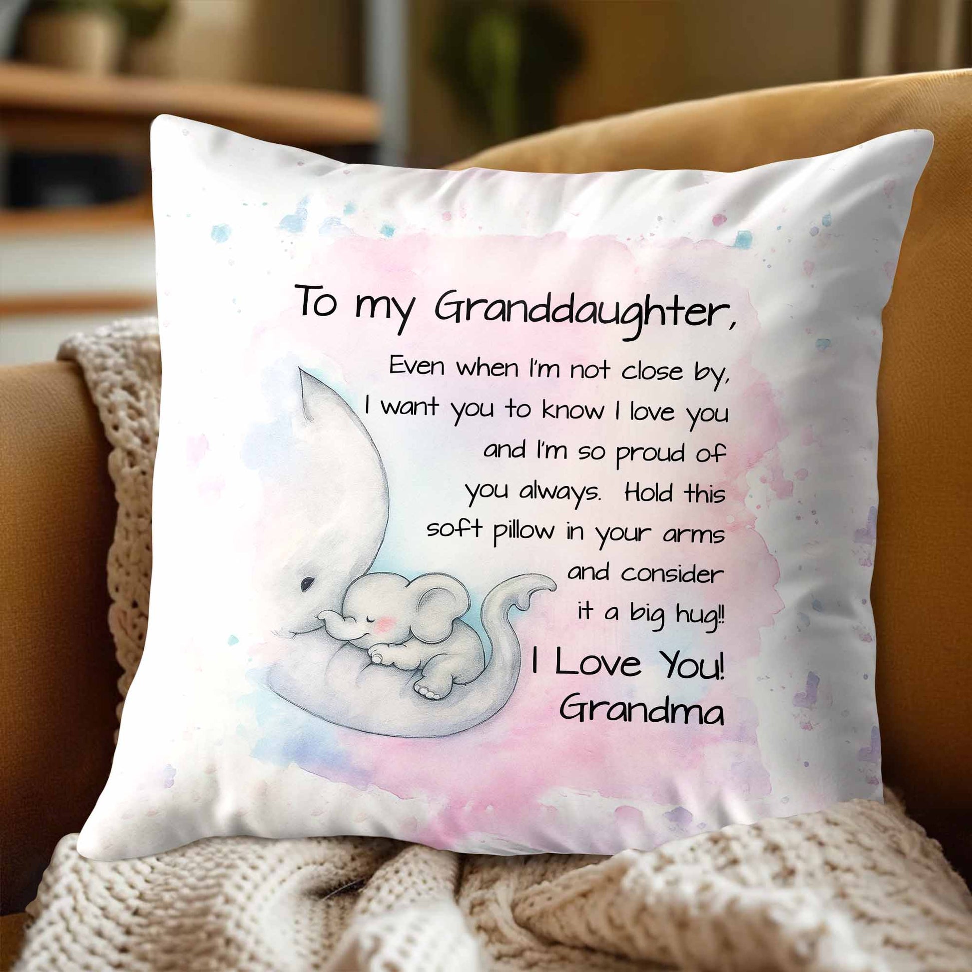 To My Granddaughter, Love and Hugs With Elephants