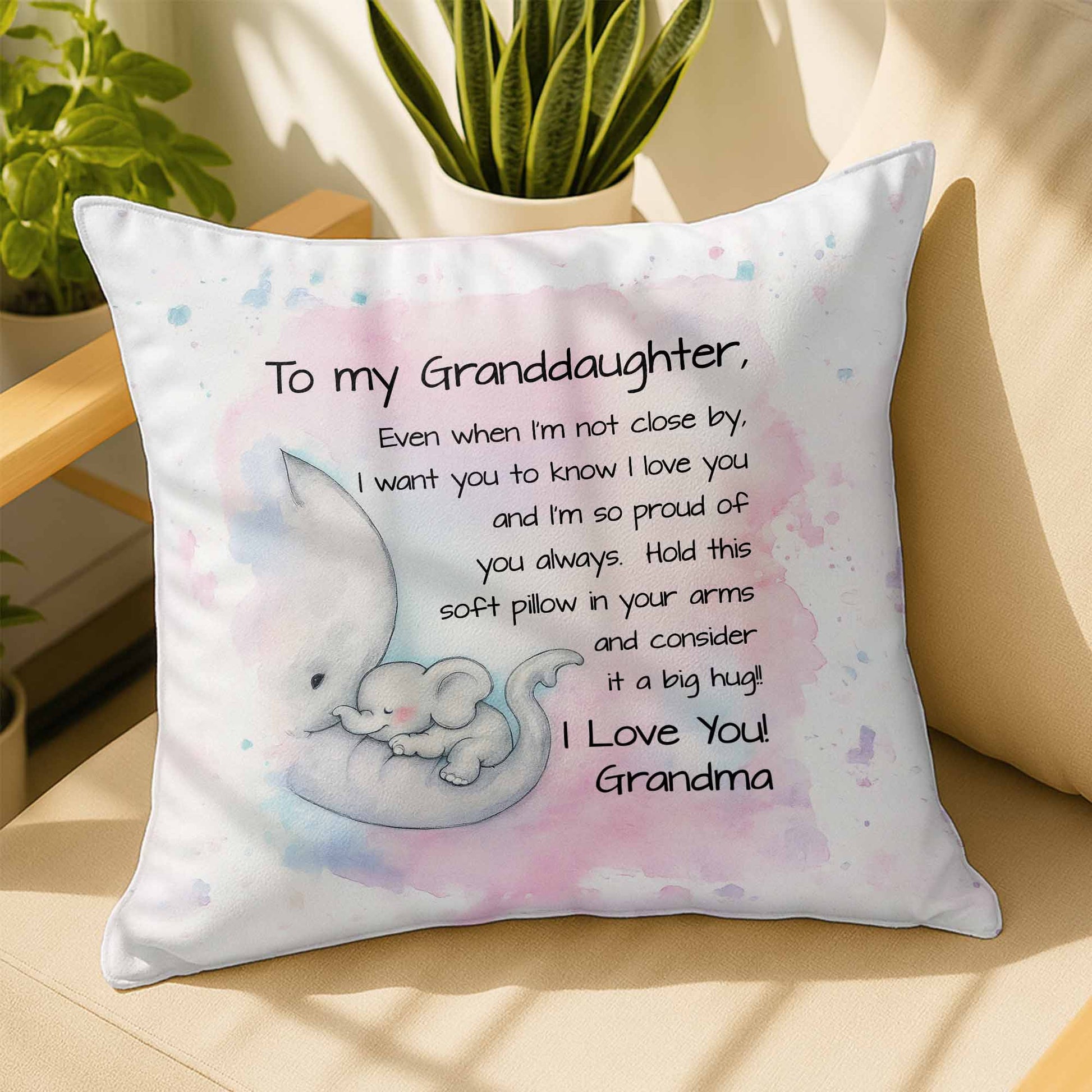 To My Granddaughter, Love and Hugs With Elephants