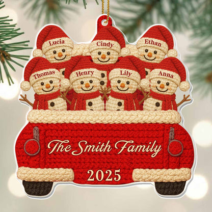 Custom Family Christmas Red Truck Ornament