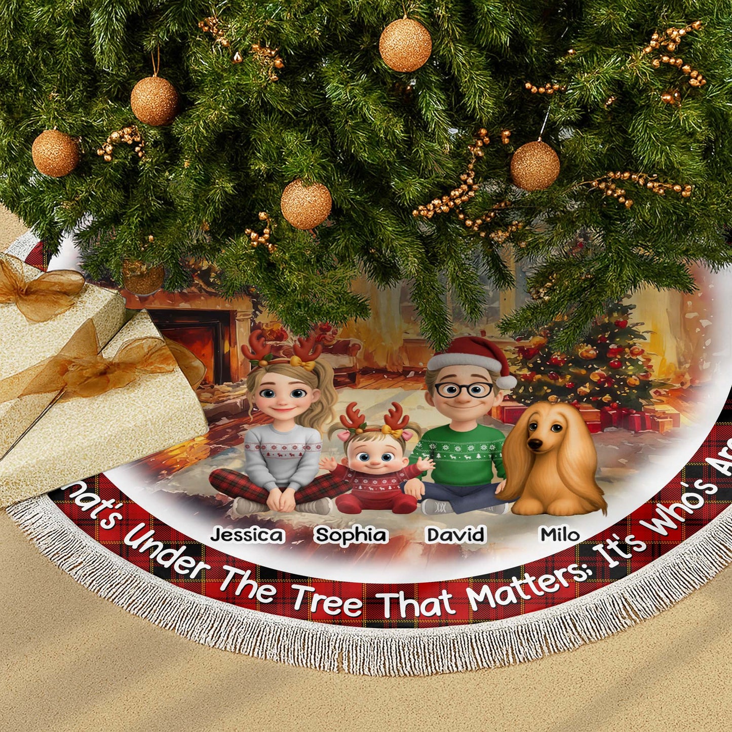 It's Who's Around The Tree That Matters, Christmas Family and Dog