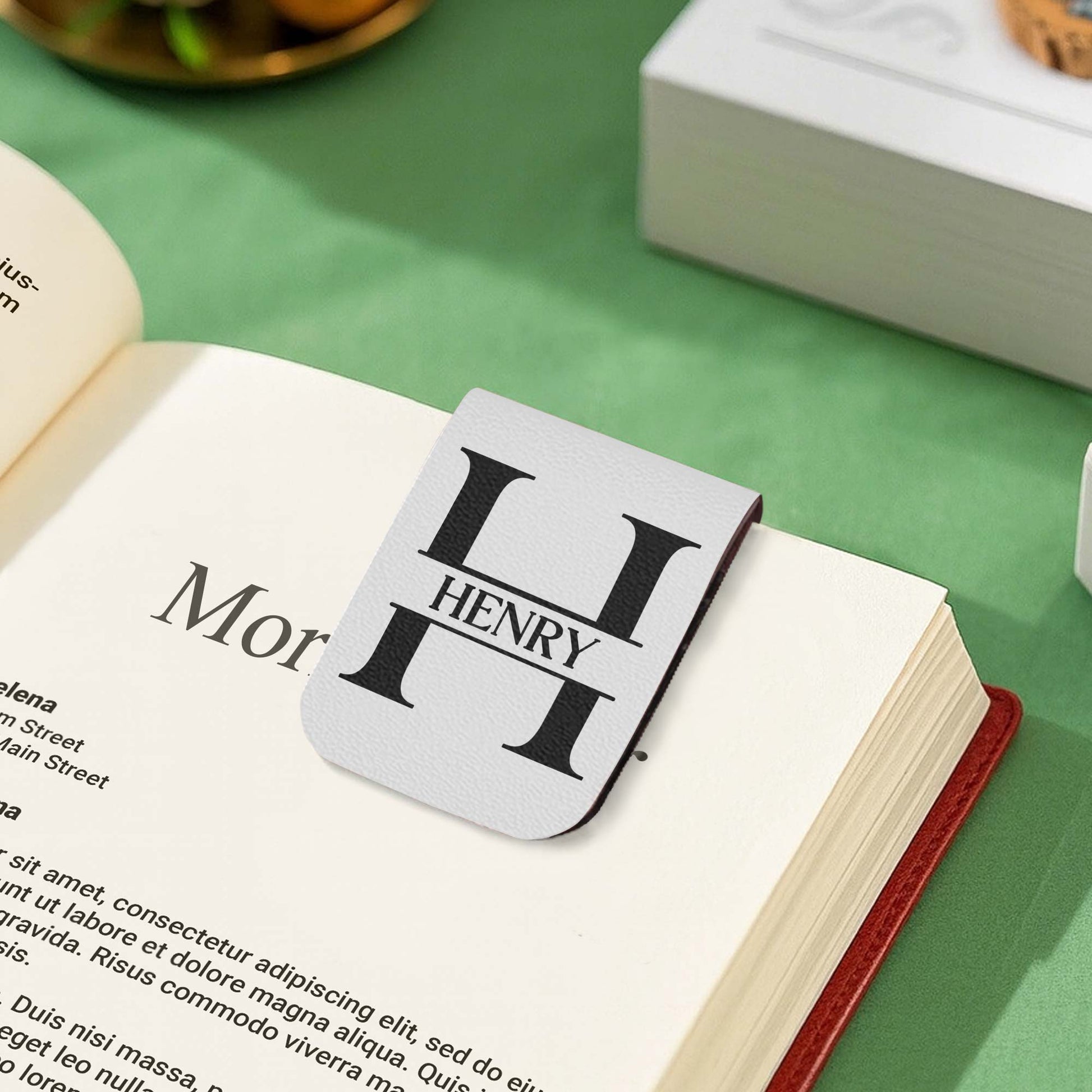 Customizable Leather Bookmark With Letter 'H'