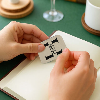 Customizable Leather Bookmark With Letter 'H'