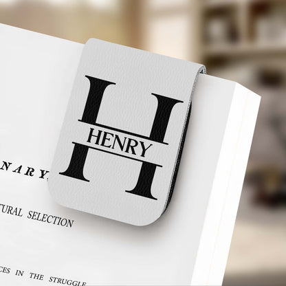 Customizable Leather Bookmark With Letter 'H'